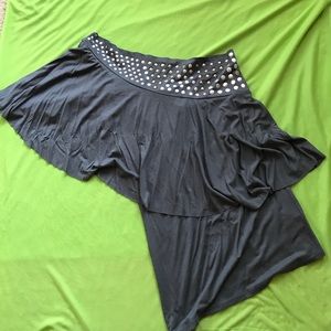 NEW off the shoulder gray studded #